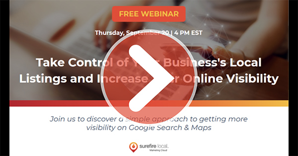 Webinar Invite: Take Control of Your Business's Local Listings and Increase Your Online Visibility